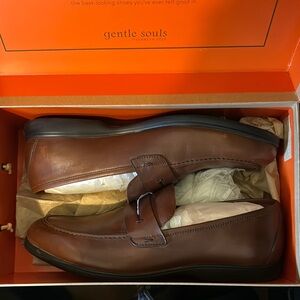 Brand New Gentle souls Men's Cognac Brown Loafers-Stuart Penny